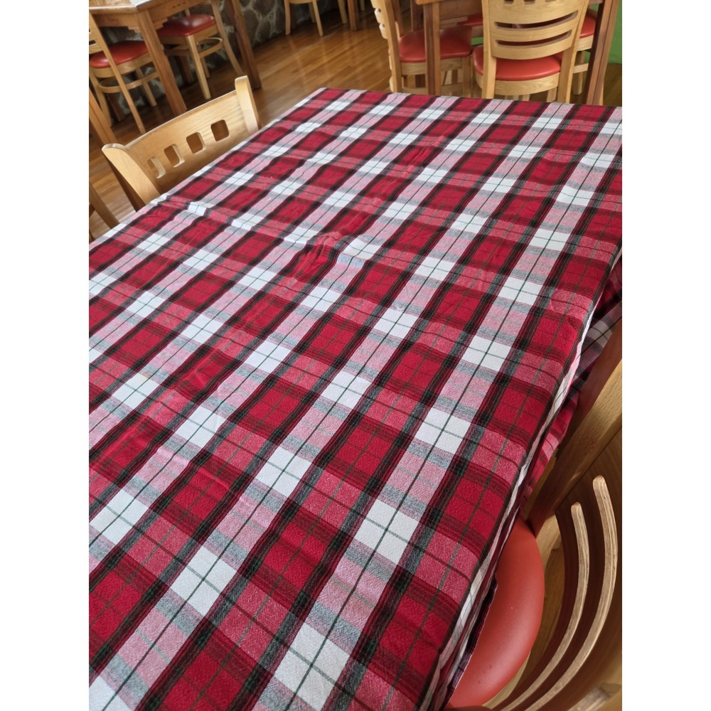 Sur La Table 70x70 Red Checked Table Cloth Thick Cotton Vibrant Colors Quality